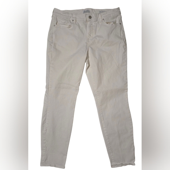Jessica Simpson White Relaxed Skinny Crop Jeans - Size 12, Perfect Condition - Picture 1 of 5